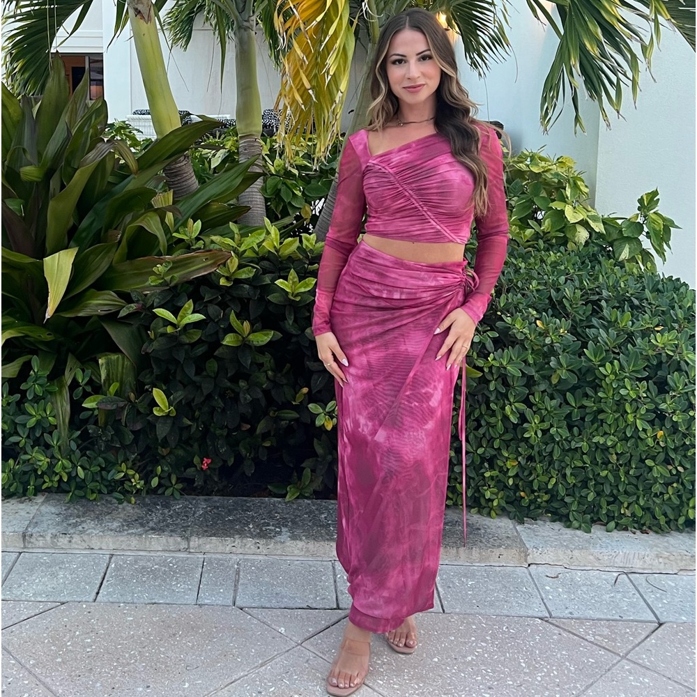 Free People Pink Maxi Skirt Set